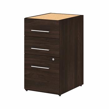 Bush Business Furniture Office 500 16&quot;W 3 Drawer File Cabinet, Black Walnut