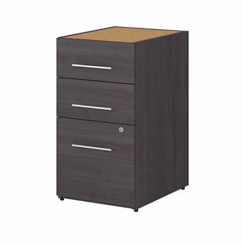 Bush Business Furniture Office 500 16&quot;W 3-Drawer File Cabinet, Storm Gray