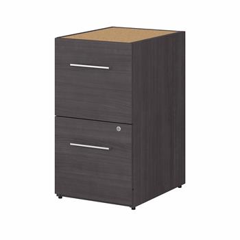 Bush Business Furniture Office 500 16&quot;W 2 Drawer File Cabinet, Storm Gray