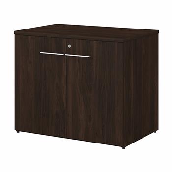 Bush Business Furniture Office 500 Storage Cabinet With Doors, 36&quot;W, Black Walnut