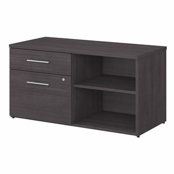 Bush Business Furniture Office 500 Low Storage Cabinet With Drawers And Shelves, Storm Gray