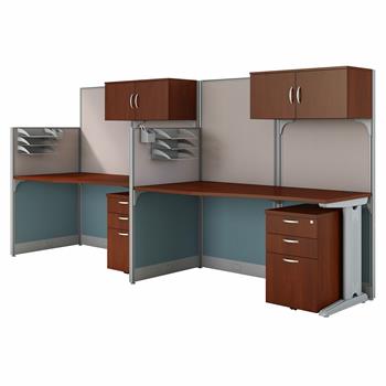 Bush Business Furniture Office In An Hour 2-Person Cubicle Workstations, Hansen Cherry