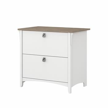 Bush Business Furniture Salinas 2-Drawer Lateral File Cabinet, Pure White and Shiplap Gray