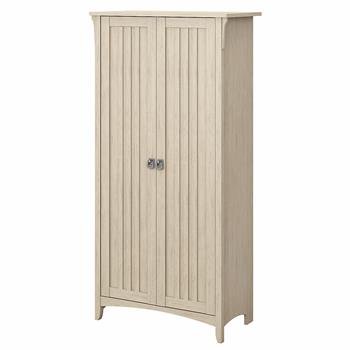 Bush Business Furniture Salinas Bathroom Storage Cabinet with Doors, Antique White