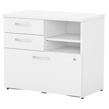 Bush Business Furniture Studio C Office Storage Cabinet with Drawers and Shelves, White