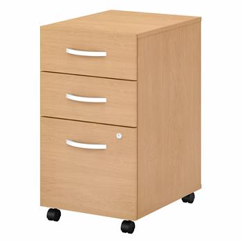 Bush Business Furniture Studio C 3-Drawer Mobile File Cabinet, Natural Maple