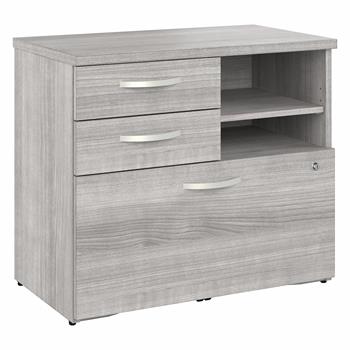 Bush Business Furniture Studio A Office Storage Cabinet with Drawers and Shelves, Platinum Gray