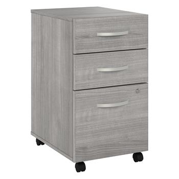 Bush Business Furniture Studio A 16&quot;W 3 Drawer Mobile File Cabinet, Platinum Gray