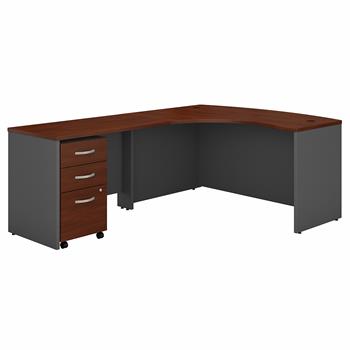Bush Business Furniture Series C Left Handed L-Shaped Desk With Mobile File Cabinet