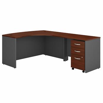 Bush Business Furniture Series C Right Handed L-Shaped Desk With Mobile File Cabinet