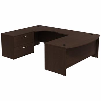 Bush Business Furniture Series C 72&quot;W Bowfront LH U-Station with 2-Drawer Lateral File