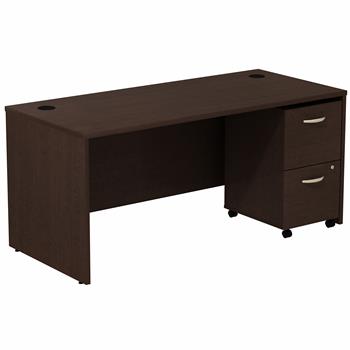 Bush Business Furniture Series C 66&quot;W Shell Desk with 2-Drawer Mobile Pedestal