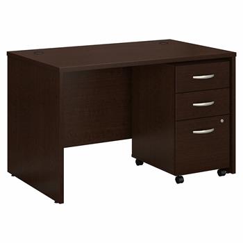 Bush Business Furniture Series C 48&quot;W x 30&quot;D Office Desk With Mobile File Cabinet, Mocha Cherry