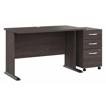 Bush Business Furniture Studio A 48&quot;W Desk with 3 Drawer File Cabinet, Storm Gray