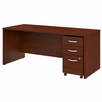 Bush Business Furniture Studio C 72&quot;W x 30&quot;D Office Desk With Mobile File Cabinet, Hansen Cherry