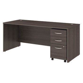 Bush Business Furniture Business Furniture Studio C Office Desk with Mobile File Cabinet, 72&quot; W x 30&quot; D, Storm Gray