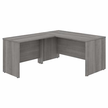 Bush Business Furniture Studio C 60&quot;W x 30&quot;D L Shaped Desk with 42&quot;W Return, Platinum Gray