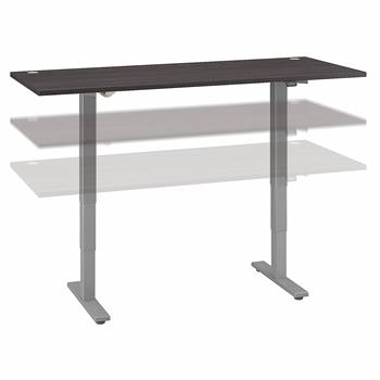 Bush Business Furniture Cabot 72&quot;W x 30&quot;D Electric Height Adjustable Standing Desk, Heather Gray