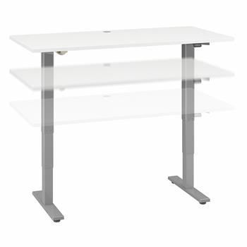 Bush Business Furniture Cabot 60&quot;W x 30&quot;D Electric Height Adjustable Standing Desk, White