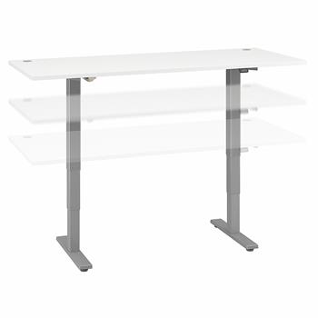 Bush Business Furniture Cabot 72&quot;W x 30&quot;D Electric Height Adjustable Standing Desk, White