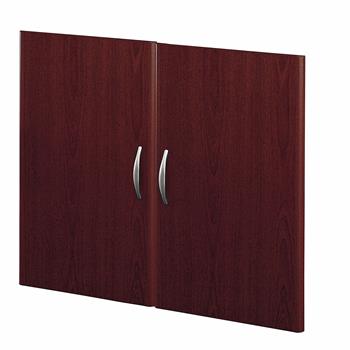 Bush Business Furniture Series C Collection Half-Height 2 Door Bookcase Kit, Mahogany