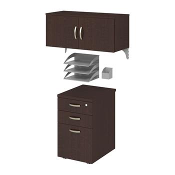 Bush Business Furniture Office In An Hour Storage And Accessory Kit, Mocha Cherry