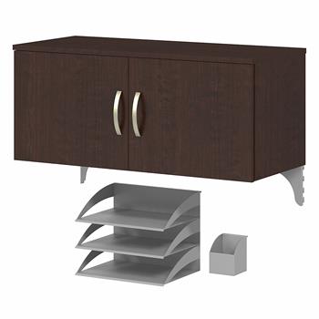 Bush Business Furniture Office In An Hour Storage Cabinet With Accessories, Mocha Cherry