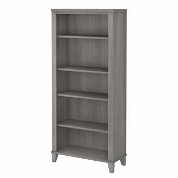 Bush Business Furniture Somerset Tall 5-Shelf Bookcase, Platinum Gray
