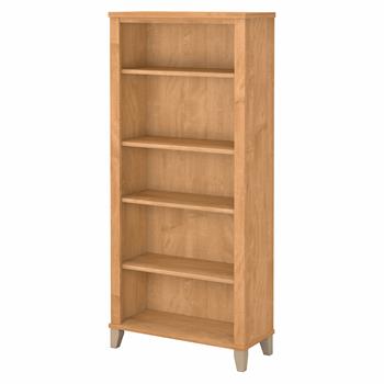 Bush Business Furniture Somerset Tall 5-Shelf Bookcase, Maple Cross
