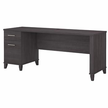 Bush Business Furniture Somerset 72&quot;W Office Desk with Drawers, Storm Gray