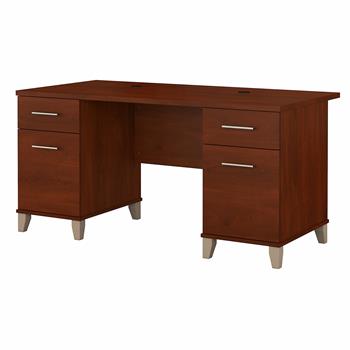 Bush Business Furniture Somerset 60&quot;W Office Desk with Drawers, Hansen Cherry