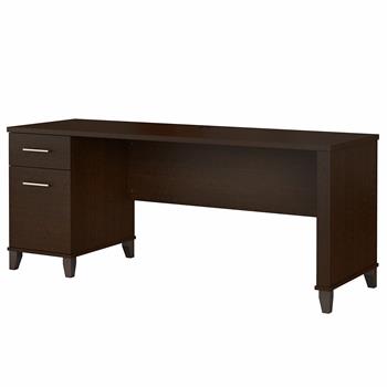 Bush Business Furniture Somerset 72&quot;W Office Desk with Drawers, Mocha Cherry