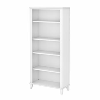 Bush Business Furniture Somerset Tall 5-Shelf Bookcase, White