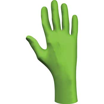 SHOWA N-DEX&#174; Textured Fingertip Disposable Gloves, High-Visibility Green, 4 mil, 9.5&quot;L, Extra Large, 100/BX
