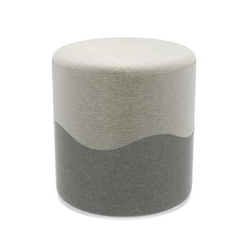 HON Basyx Cumulus 15.7&quot; Fabric Upholstered Pouf Ottoman, Dual Tone Grey