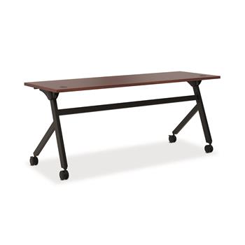 HON Multi-Purpose Table, Flip Base, 72 in W x 24 in D, Chestnut Laminate