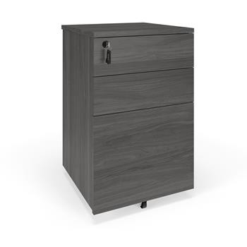 HON Basyx Commercial-Grade 15.5&quot;W x 25.6&quot;H Mobile Wooden Pedestal, Filing Cabinet, Gray Woodgrain