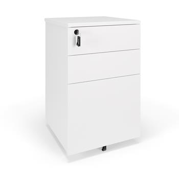 HON Basyx Commercial-Grade 15.5&quot;W x 25.6&quot;H Mobile Wooden Pedestal, Filing Cabinet, White