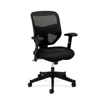 HON Prominent Mesh High-Back Task Chair, Center-Tilt, Tension, Lock, Adjustable Arms, Black Sandwich Mesh Seat