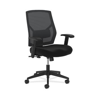 HON Crio High-Back Task Chair, Mesh Back, Adjustable Arms, Adjustable Lumbar, Black