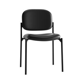 HON Basyx Scatter Stacking Guest Chair, Black Bonded Leather