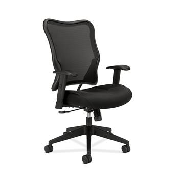 HON Wave Mesh High-Back Task Chair, Synchro-Tilt, Tension, Lock, Adjustable Arms, Black