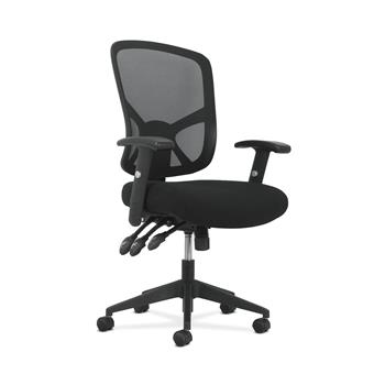 HON Sadie High-Back Task Chair, Height Adjustable Arms/Back, Black