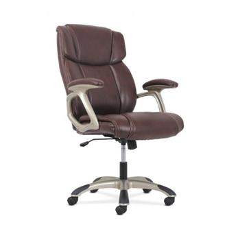HON High-Back Executive Swivel Chair, SofThread Brown Leather