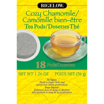 Bigelow Single-Serve Tea Pods, Cozy Chamomile, 18/BX