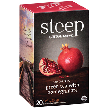 Bigelow Organic Green with Pomegranate , Medium-Caffeine, Tea Bags, 20/Box