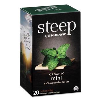 Bigelow Organic Mint, Herbal Tea, Caffeine-Free, Tea Bags, 20/Box