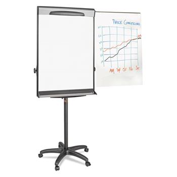 MasterVision Tripod Extension Bar Magnetic Dry-Erase Easel, 69&quot; to 78&quot; High, Black/Silver