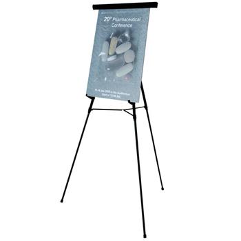 MasterVision Telescoping Tripod Display Easel, Adjusts 35&quot; to 64&quot; High, Metal, Black