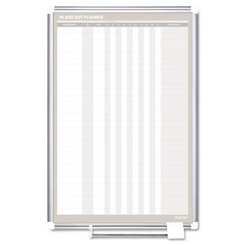 MasterVision In-Out Magnetic Dry Erase Board, 24x36, Silver Frame